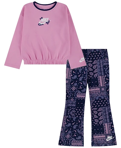 Nike Girls' 4-6X Retro Remix Top and Leggings, 2-Piece Set