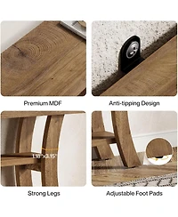 Tribesigns 41" Console Table, 3-Tier Narrow Rustic Sofa Table with Storage Shelves and Curved Frame for Living Room, Entry, Hallway, Foyer