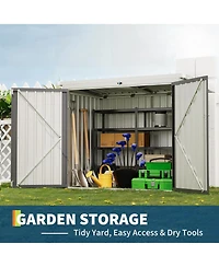 gaomon Outdoor Trash Can Storage Box with Lock Latch for Backyard, Patio and Garden Tool Organization