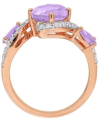 Macy's Amethyst (2-3/8 ct. t.w.) & White Topaz (5/8 Ring 18k Rose Gold-Flash Plated Silver