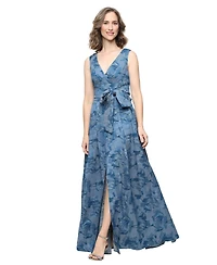 Alex Evenings Women's V-Neck Printed Dress