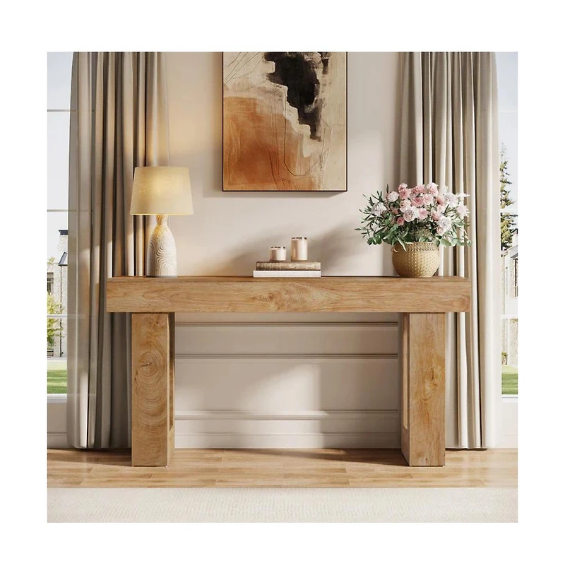 Slickblue 63 Inch Wood Sofa Table for Entryway and Living Room