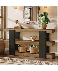 Slickblue 3-Tier Sofa Console Table with Storage for Entryway or Hallway