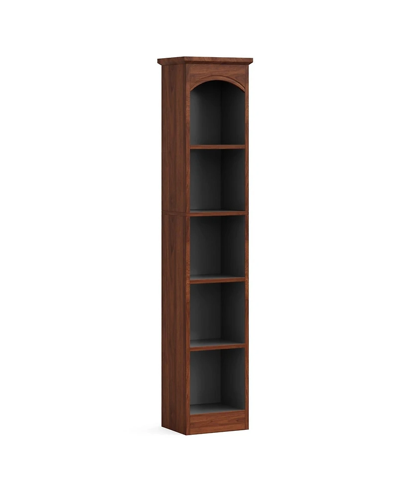 Slickblue Tall 5 Tier Narrow Bookshelf Display Rack with Cube Storage