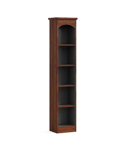 Slickblue Tall 5 Tier Narrow Bookshelf Display Rack with Cube Storage