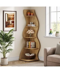 Slickblue 5 Tier Corner Display Rack for Living Room Bedroom and Office