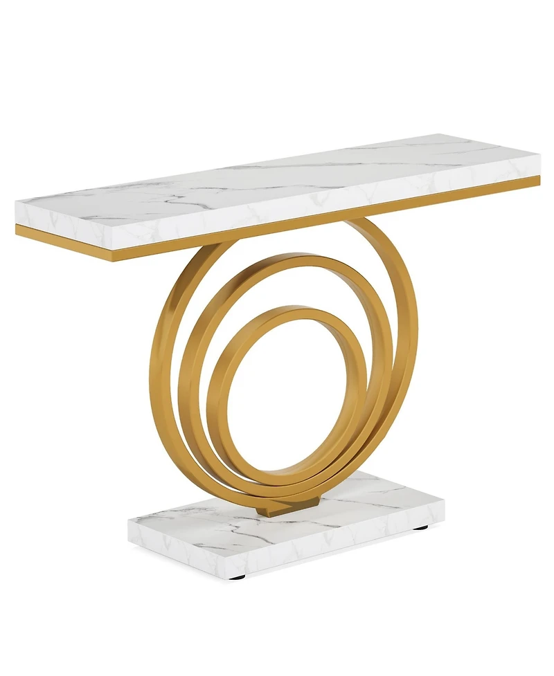 Slickblue Modern Narrow Console Table with Ring Base for Entryway and Living Room Use
