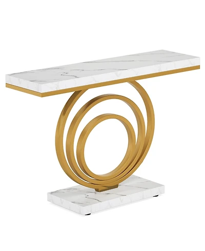 Slickblue Modern Narrow Console Table with Ring Base for Entryway and Living Room Use