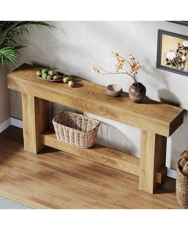 Slickblue Farmhouse Wooden Console Table, Sofa Table for Entryway and Hallway