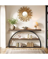 Slickblue Modern 63 Inch Sofa Table with Elegant Arched Frame Design