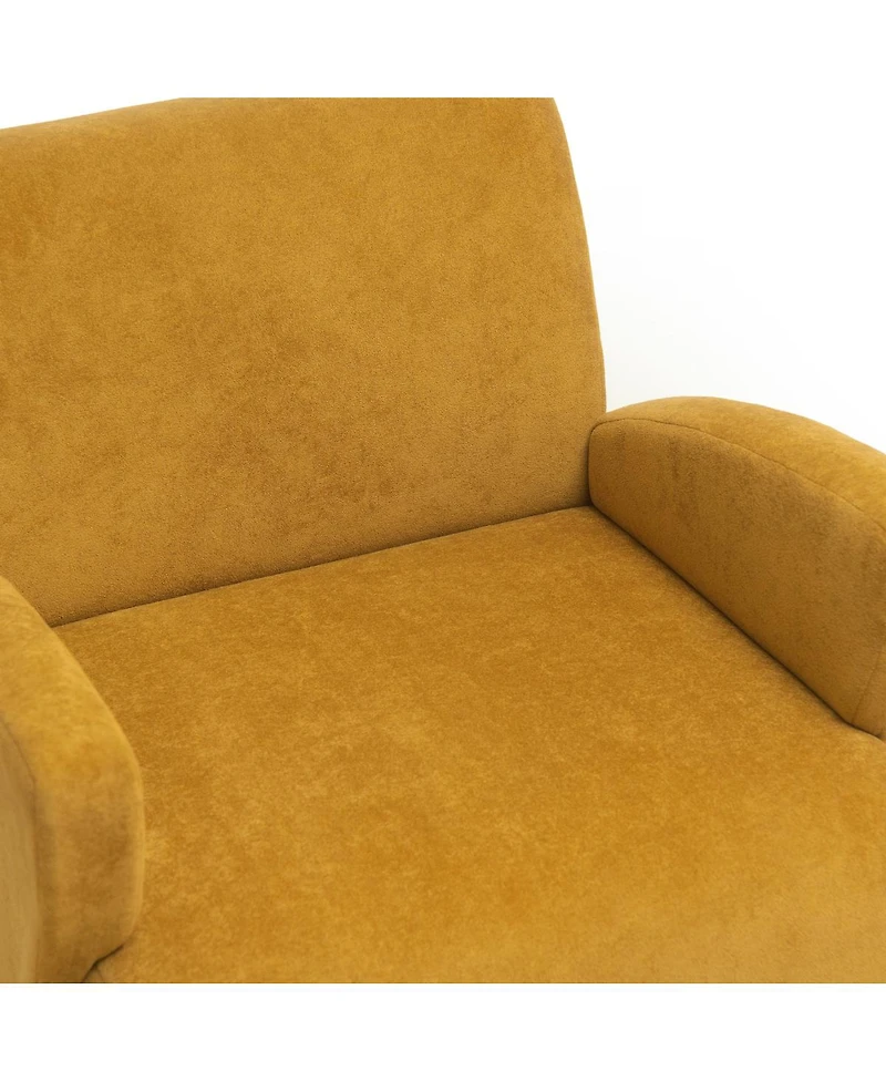 Streamdale Furniture Velvet Accent Chair with Birch Legs, Turmeric