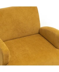 Streamdale Furniture Velvet Accent Chair with Birch Legs, Turmeric