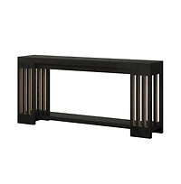 Slickblue 2-Tier Farmhouse Sofa Console Table with Vertical Stripe Legs