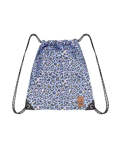 Deux par Deux Little Girl Leopard Practical Lightweight Spacious Drawstring Bag