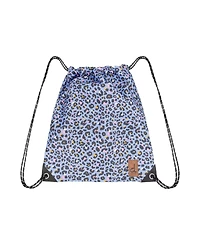 Deux par Deux Little Girl Leopard Practical Lightweight Spacious Drawstring Bag