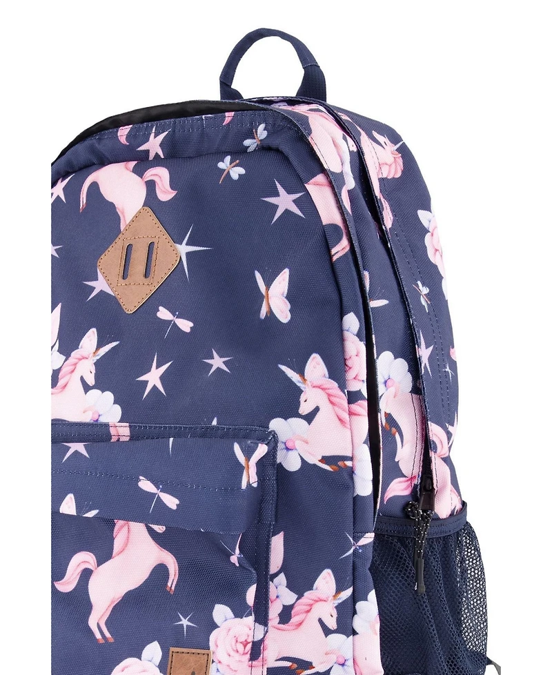 Deux par Deux Little Girl Unicorn Practical Multi Compartment Backpack
