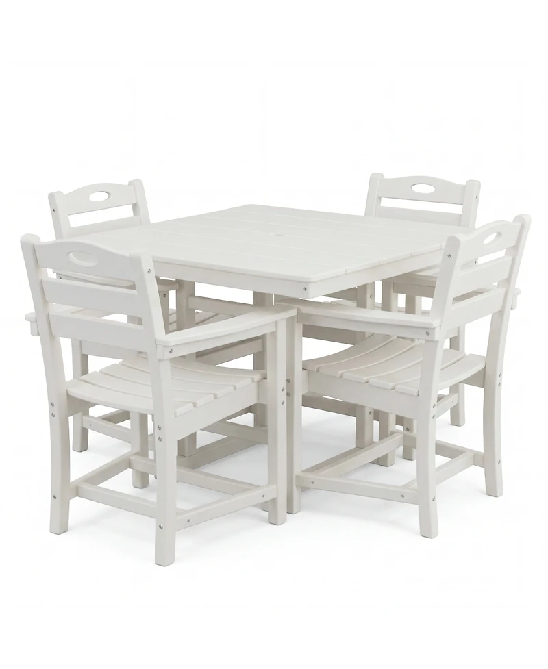 Streamdale Furniture Hdpe Outdoor Patio Dining Set with Square Table and Chairs