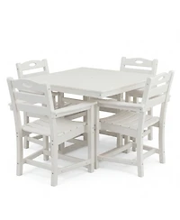 Streamdale Furniture Hdpe Outdoor Patio Dining Set with Square Table and Chairs