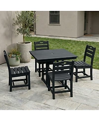 Streamdale Furniture Hdpe 4-Piece Square Patio Dining Set with Umbrella Hole