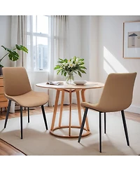 Streamdale Furniture Pu Leather Dining Chairs with Metal Legs, Set of 4