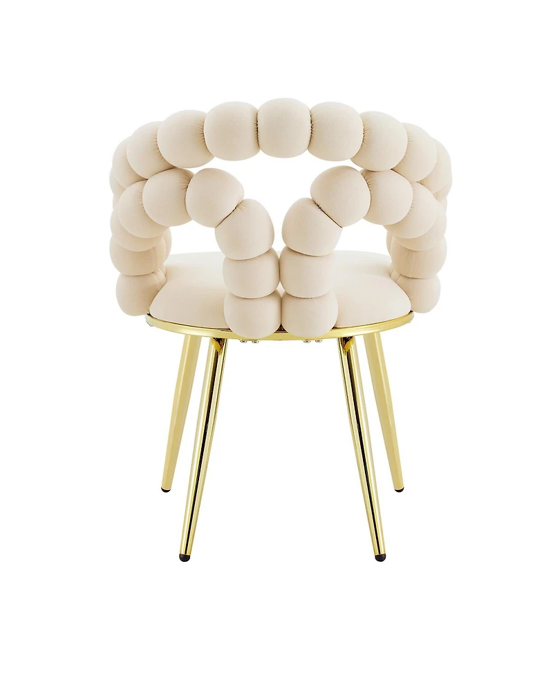 Streamdale Furniture Modern Velvet Bubble Back Dining Chairs with Legs, Set of 2