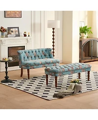Streamdale Furniture Tufted Floral Accent Chair with Turned Wood Legs