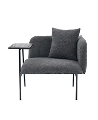 Streamdale Furniture Modern Upholstered Lounge Chair with Side Table and Storage Pockets