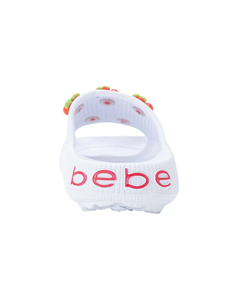 Bebe Little Girls Girls Eva Slide - Lightweight Comfy Slide Sandals with Cherry Charms