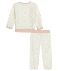 Calvin Klein Baby Girls' Printed Sweatshirt and Jogger Pants, 2-Piece Set