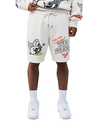 True Religion Men's Sloth Guitar Graphic Lightweight Shorts