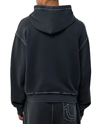 True Religion Men's Applique Big T Boxy Hoodie