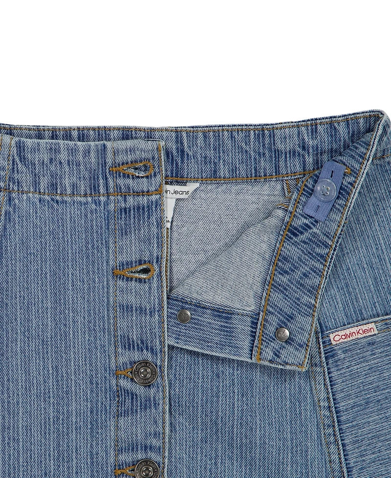 Calvin Klein Girls' 7-16 Button-Front Denim Skirt