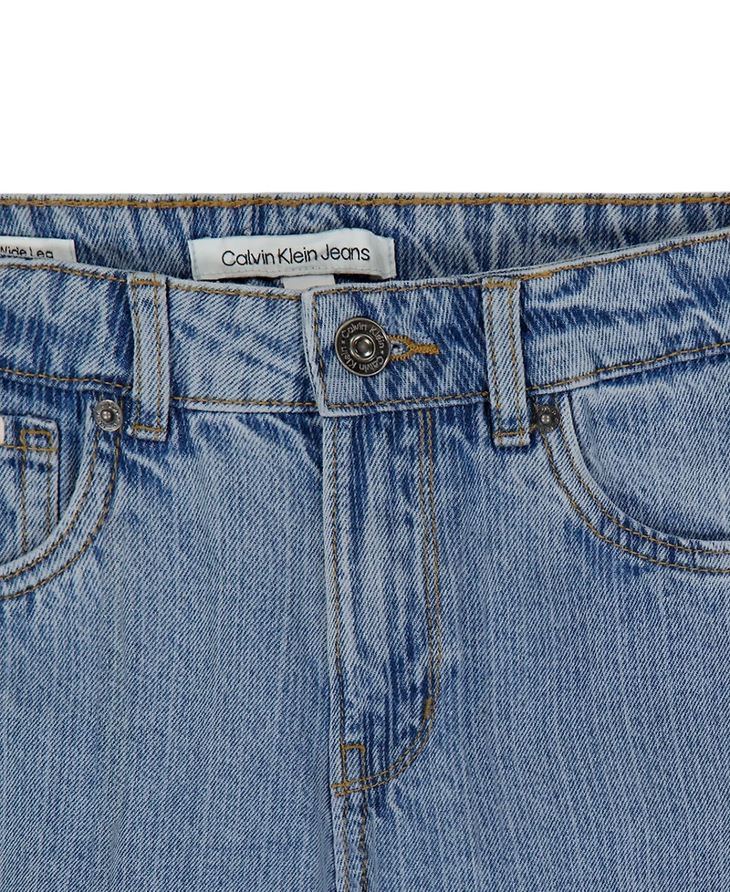 Calvin Klein Girls' 7-16 Wide-Leg Denim Jeans