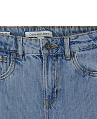 Calvin Klein Girls' 7-16 Wide-Leg Denim Jeans