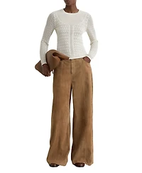 Reiss Women's Pointelle-Knit Long-Sleeve Top