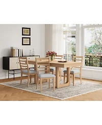 Streamdale Furniture 4 Piece Farmhouse Upholstered Ladder Back Dining Chairs Set