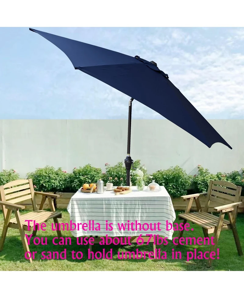 Yiortwo 9 Ft Patio Umbrella with Crank Lift and Push Button Tilt for Outdoor Dining