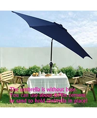 Yiortwo 9 Ft Patio Umbrella with Crank Lift and Push Button Tilt for Outdoor Dining