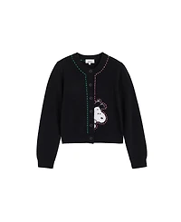Chinti and Parker Women's Wool-Cashmere Snoopy Peep Cardigan