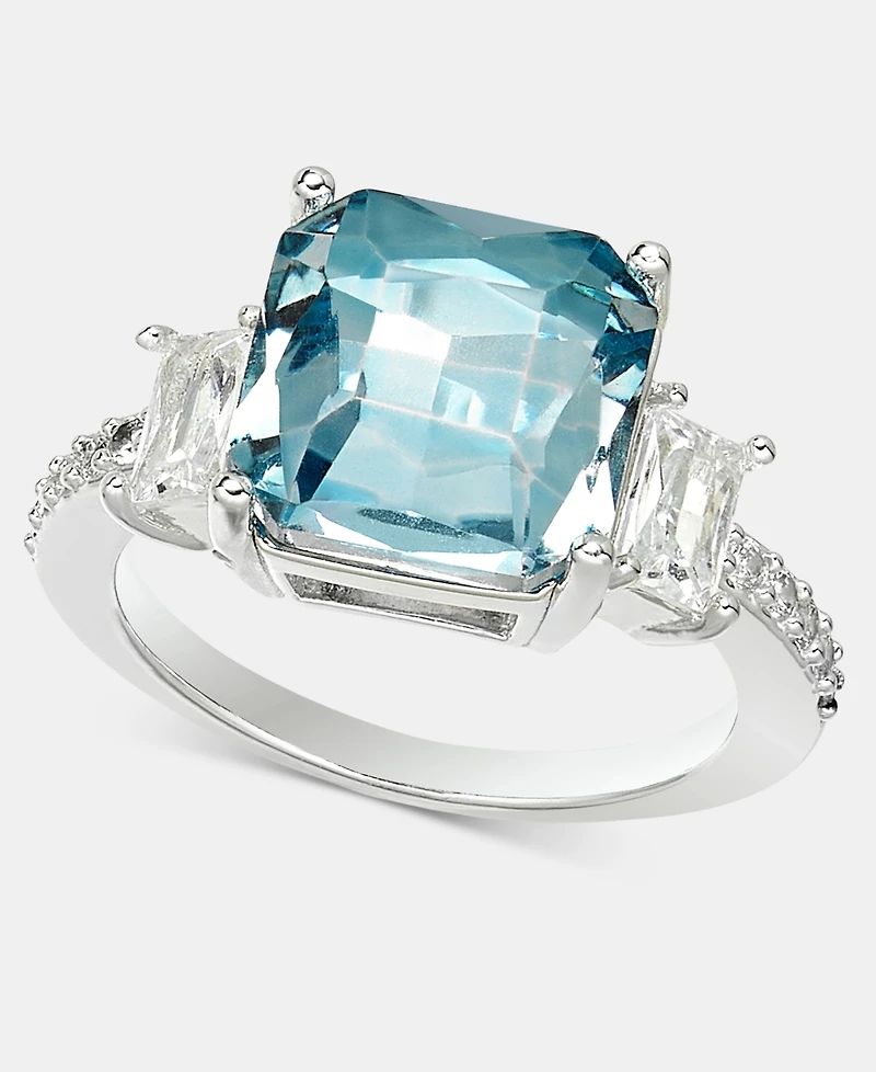 Charter Club Blue Crystal Cushion Ring, Macy's Exclusive