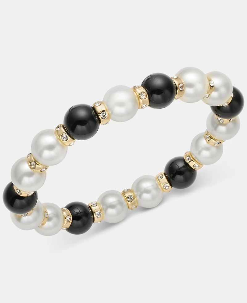 Charter Club Glass and Faux Pearl Stretch Bracelet, Macy's Exclusive