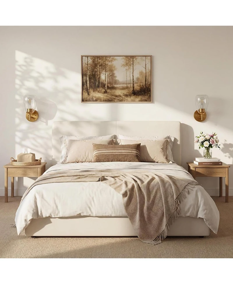 Tribesigns 1-Light Gold Bathroom Light Fixtures, Modern Wall Lights with Clear Glass Shades.Lamp for Mirror, Bedroom, Living Room,Cabinet (Set of 2)