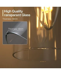 Tribesigns 3-Light Bathroom Vanity Light Fixture, Modern Wall Sconce with Clear Glass Shades.Industrial Vanity Lighting for Bathroom(E12 Base)