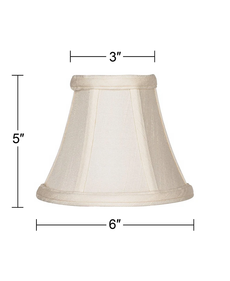 Imperial Shade Set of 2 Bell Lamp Shades Cream Small 3" Top x 6" Bottom x 5" High Candelabra Clip-On Fitting