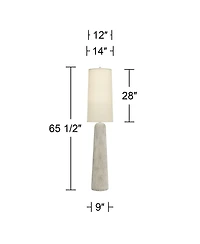 Regency Hill Leisa Mid Century Modern Southwest 64 1/2" Tall Standing Floor Lamp Foot Switch Natural Hammered Pattern