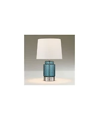 Possini Euro Design Possini Euro Alain 15"H Blue Fluted Glass Cordless Accent Table Lamp