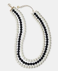 Charter Club Glass and Faux Pearl Three-Row Necklace, Macy's Exclusive