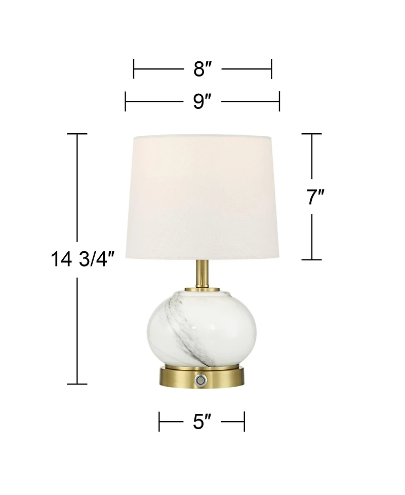 Possini Euro Design Possini Euro Liana 14 3/4"H Gray White Glass Battery Power Accent Lamp
