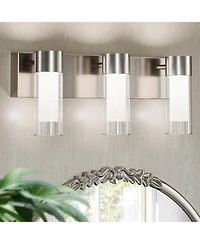 Tribesigns Led Bathroom Light Fixtures, 3-Light Vanity Lights Over Mirror, Wall Lights with 3 Color Modes and Sand Nickel Finish