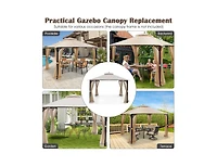 Boyel Living 10 x 12 Feet Gazebo Replacement Top with Air Vent and Drainage Holes-Beige